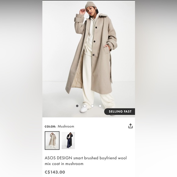 ASOS Wool Blend Coat - Picture 4 of 4